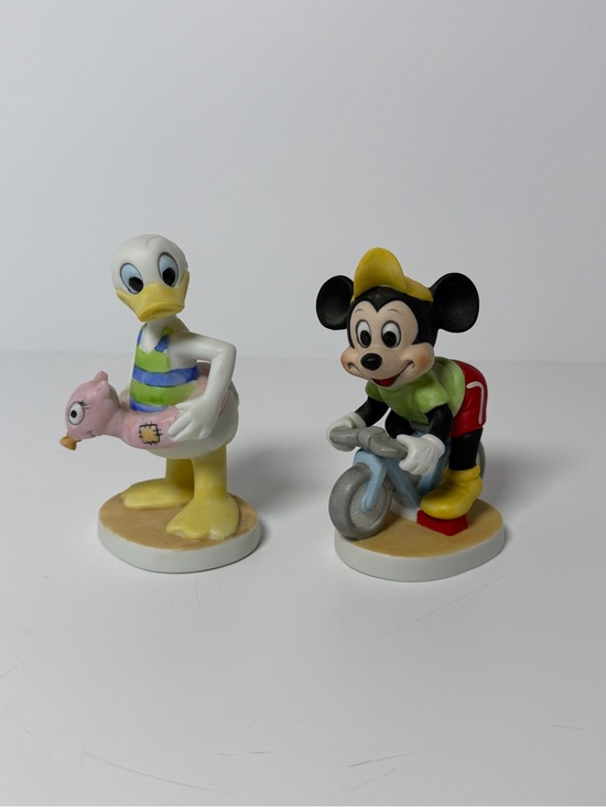 Disney Other - Disney Vintage Mickey Mouse Tricycle & Donald Duck Float Figures